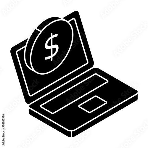 A trendy design icon of online money
