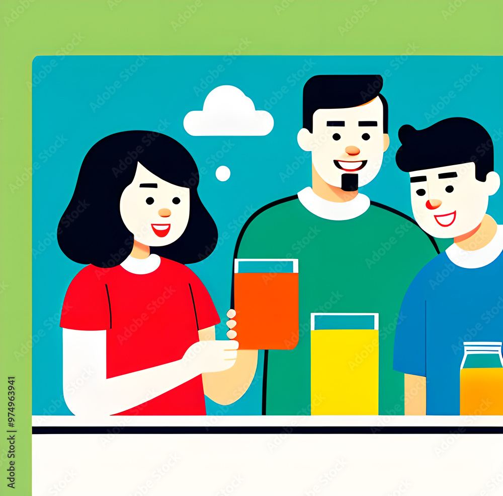 family poster friendship and love illustration.generative ai family poster friendship and love illustration.generative ai