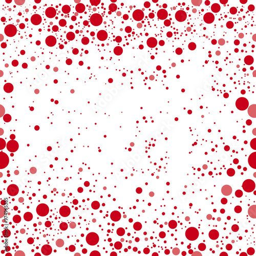 Vector seamless pattern with red dots