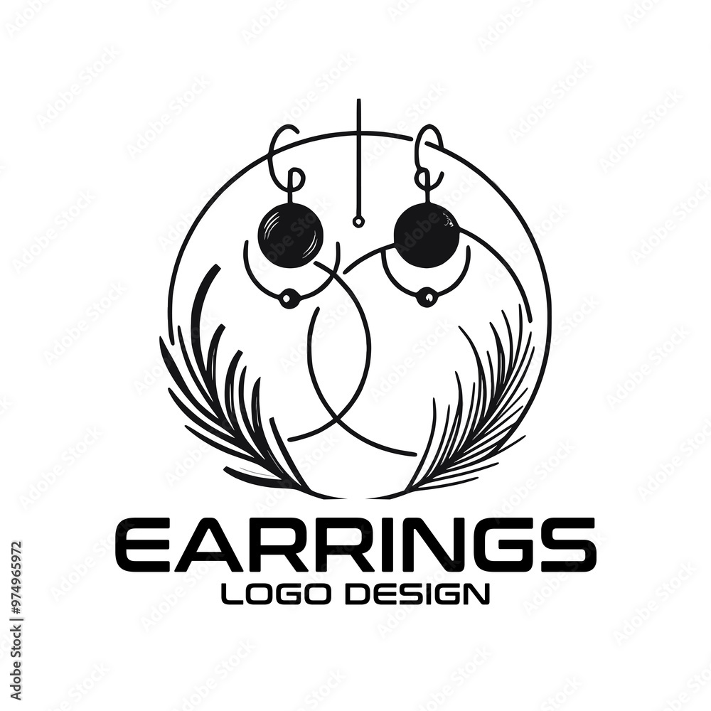 Fototapeta premium Earrings Vector Logo Design