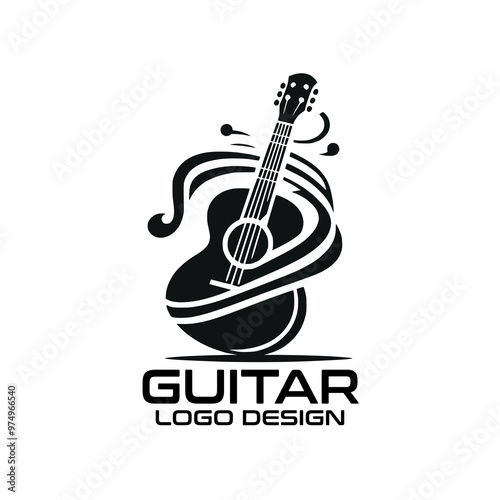 Guitar Vector Logo Design photo