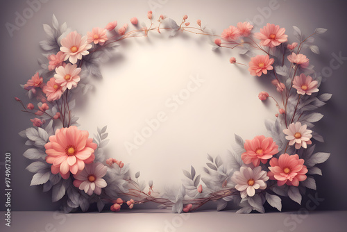Wallpaper Mural Refined Wedding Invitation Frame: Mysterious Floral Design for a Unique Touch Torontodigital.ca