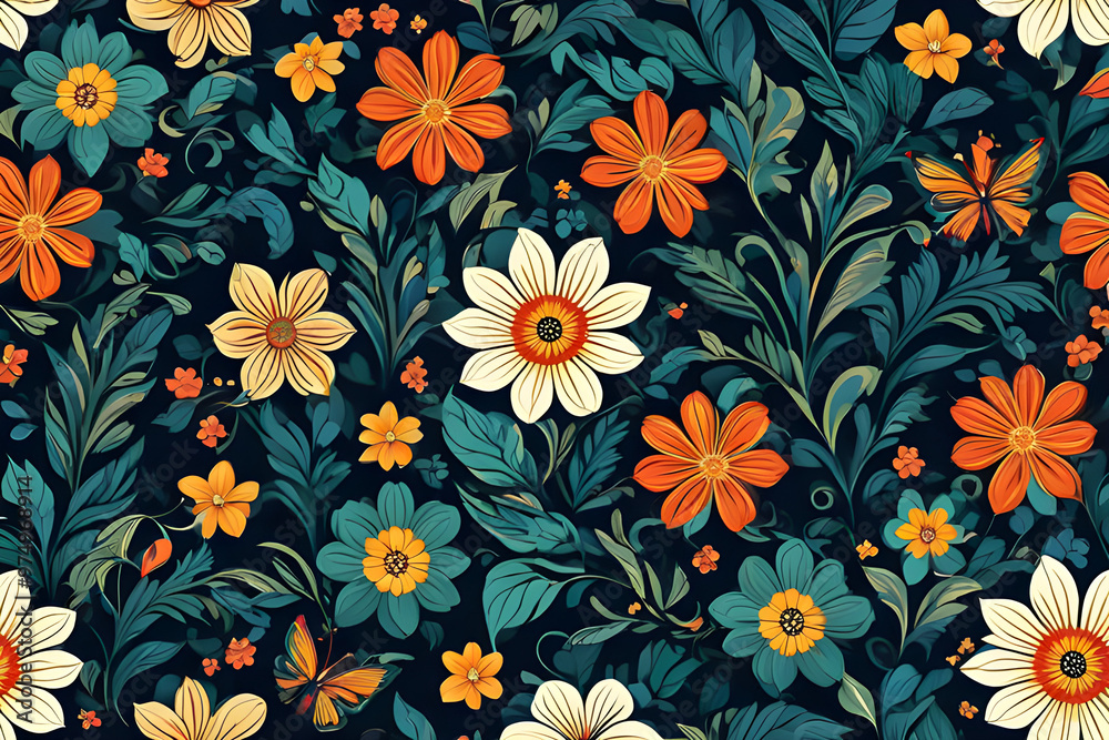seamless pattern with flowers seamless pattern with flowers