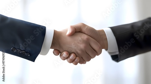 Two Businessmen Shaking Hands in Agreement