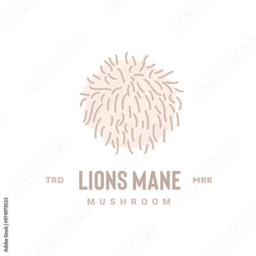 lions mane mushroom logo illustration is suitable for vegetable shops and gardens, both for posters and web icons.