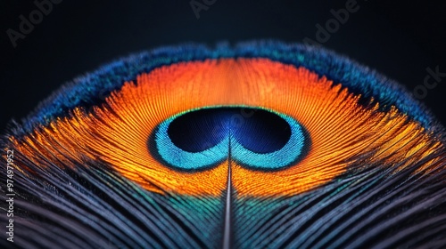 Close-up of a peacock feather