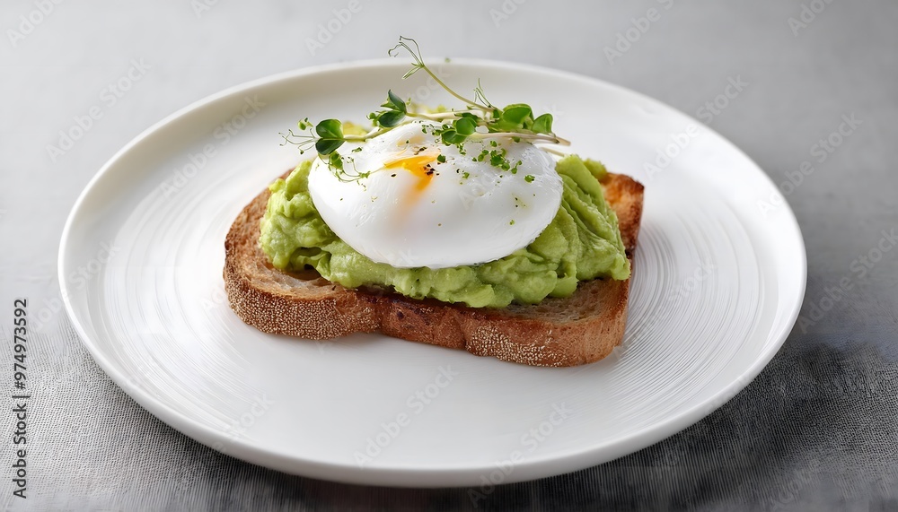 Avocado Toast with Poached Egg and Microgreens Avocado Toast with Poached Egg and Microgreens