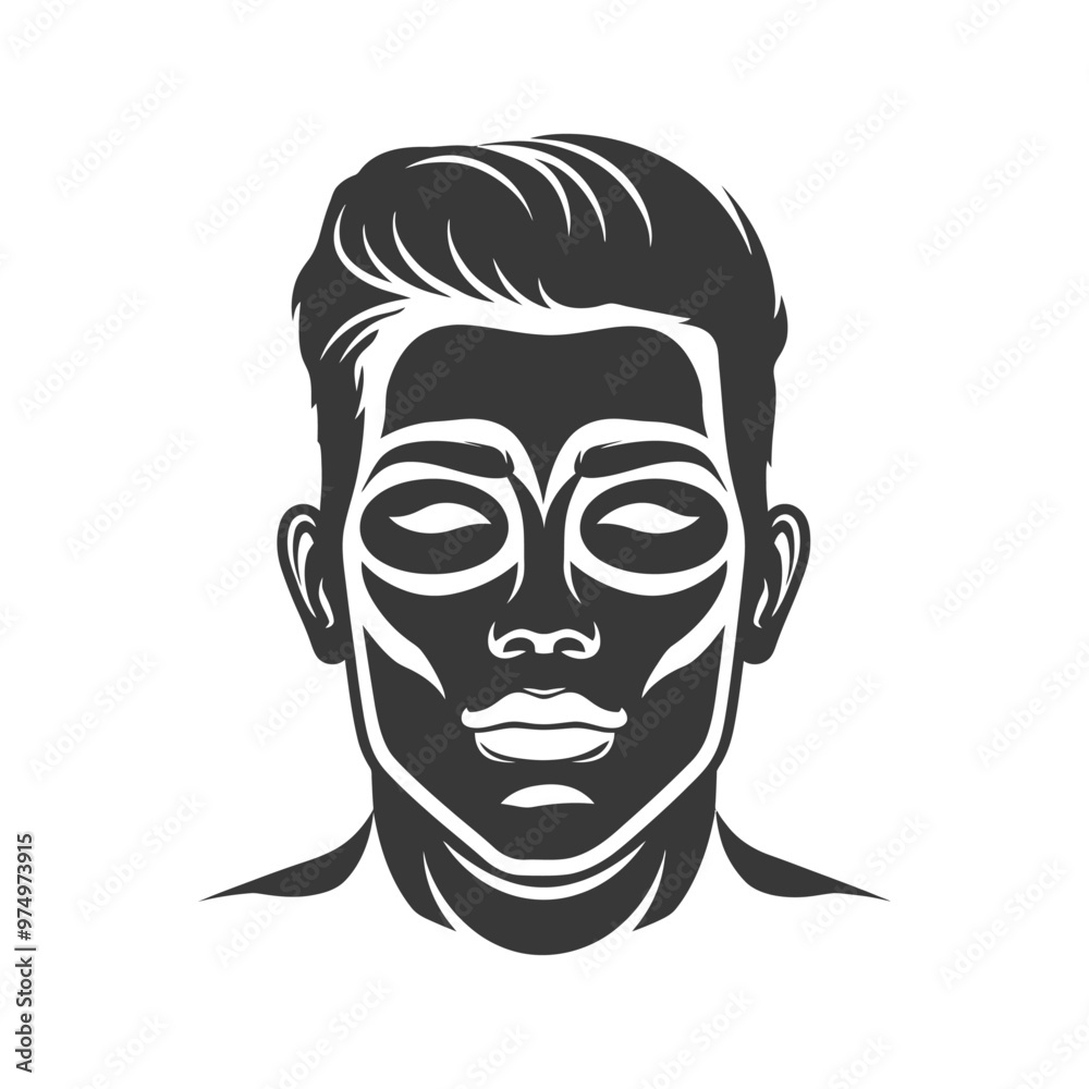 Black and White Silhouette of a Mans Face Black and White Silhouette of a Mans Face