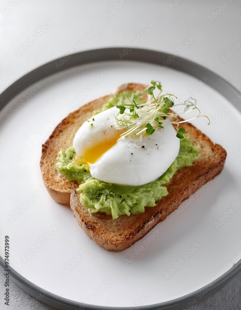 Avocado Toast with Poached Egg and Microgreens Avocado Toast with Poached Egg and Microgreens