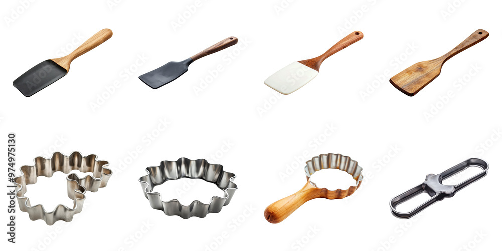 Versatile Pastry Cutter and Spatula for Baking on a Transparent Background Versatile Pastry Cutter and Spatula for Baking on a Transparent Background