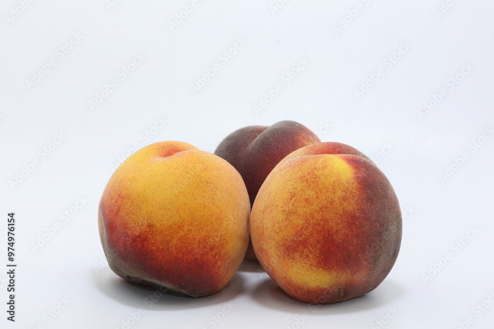 ripe peaches isolated on white ripe peaches isolated on white