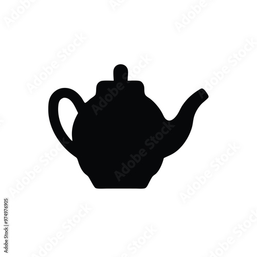 a Teapot line icon, vector silhouette illustration, isolated white background, 