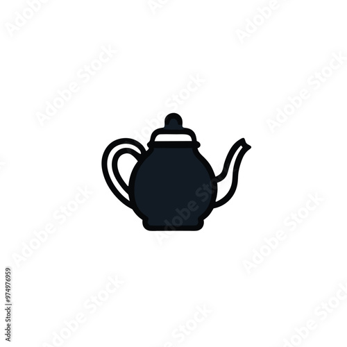 a Teapot line icon, vector silhouette illustration, isolated white background, 