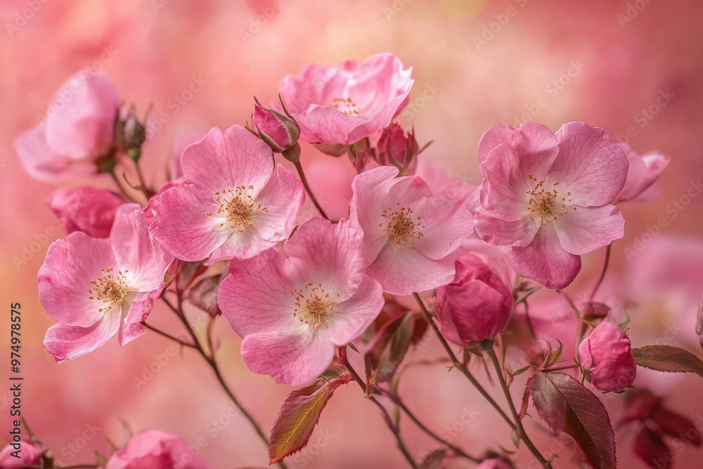 Fototapeta premium Charming floral display on a blush background honoring international women's day