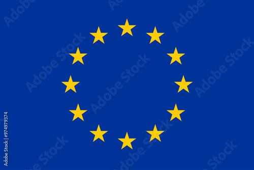 Flag of Europe. European Union national flag. Vector illustration