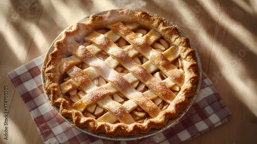 Golden Apple Pie with Lattice Crust photo