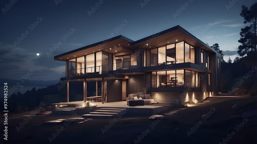 stunning nighttime house construction
stunning nighttime house construction