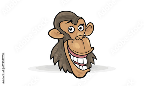 Monkey cartoon are interesting to use in all creative media. Cute baby monkey on white background. Monkey Eating Banana Vector Icon Illustration. Cute Monkey Cartoon Logo. Adobe Illustrator Artwork photo