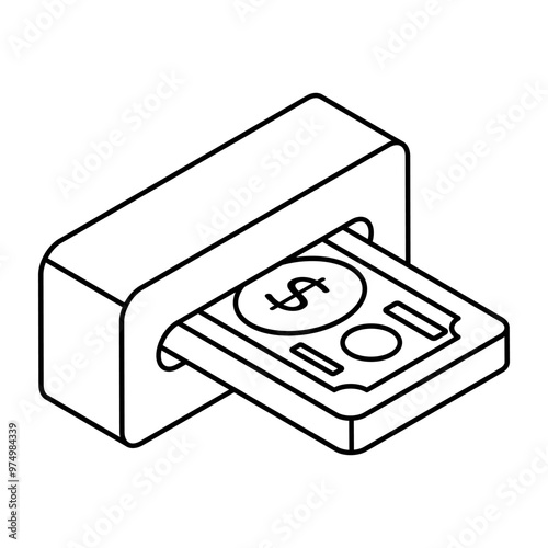 A colored design icon of money Withdrawal 