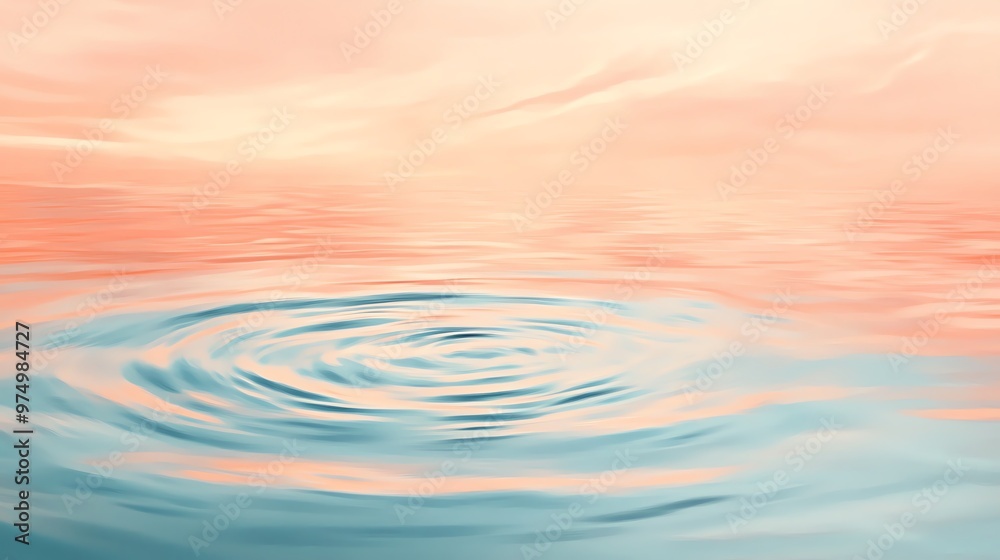 Tranquil water surface with gentle ripples and pastel sky colors, creating a serene and calming atmosphere for relaxation. Tranquil water surface with gentle ripples and pastel sky colors, creating a serene and calming atmosphere for relaxation.