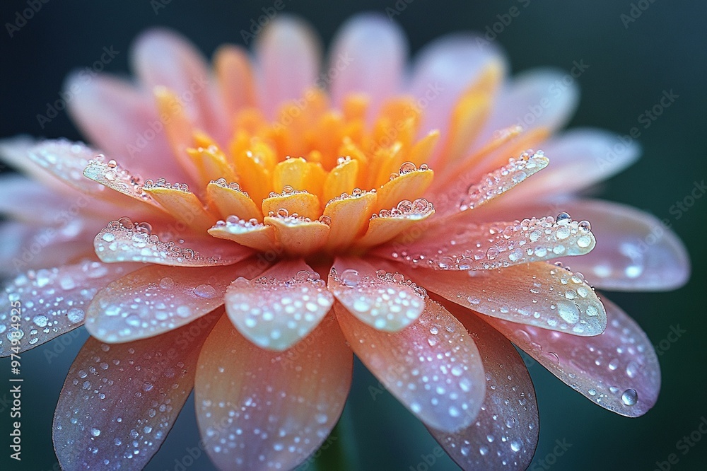 Fresh dew on a colorful garden flower Fresh dew on a colorful garden flower