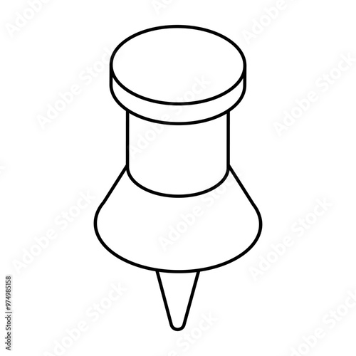 A colored design icon of push pin