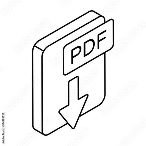 A trendy design icon of pdf download 