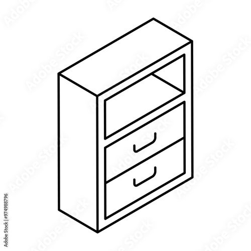 Modern design icon of office drawer
