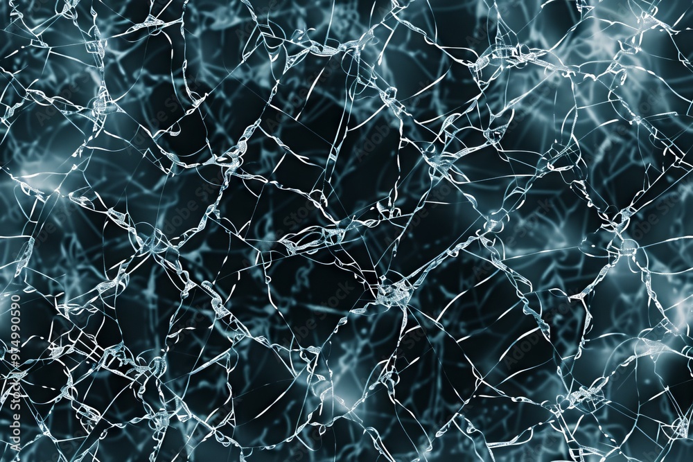 A pattern of broken glass, with a blue tint, is rendered in an abstract way. A pattern of broken glass, with a blue tint, is rendered in an abstract way.