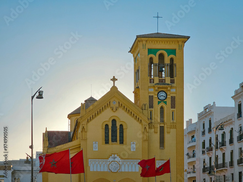 view of Church of Our Lady of Victory of Tétouan Located in place of Moulay el Mehdi. Iglesia de Nuestra Señora de las Victoria - Morocco