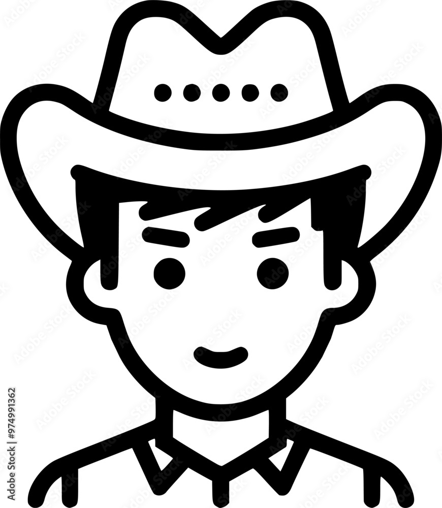 Country boy avatar line icon. Male user linear style sign for mobile sign, symbol, vector, art Country boy avatar line icon. Male user linear style sign for mobile sign, symbol, vector, art