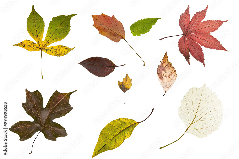 Obraz premium Colorful autumn leaves on a black background