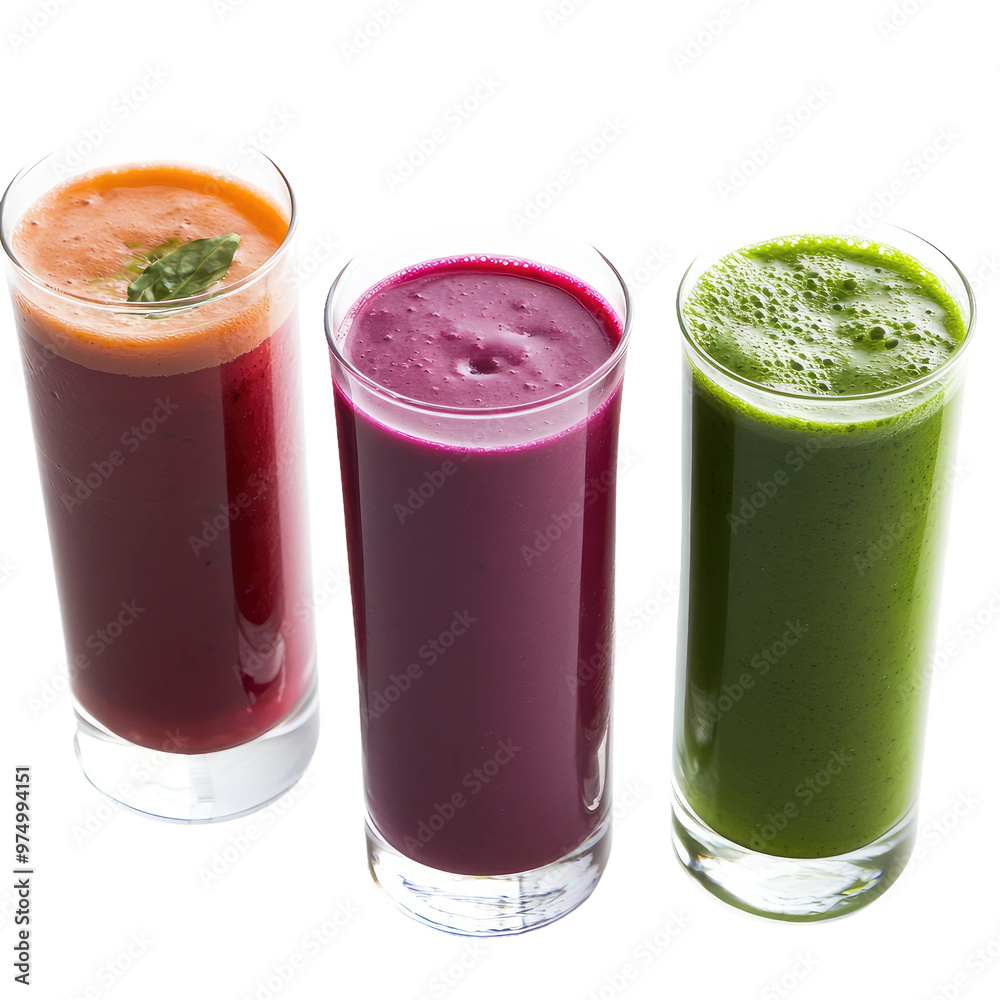 Colorful fruit and veggie juices Colorful fruit and veggie juices