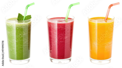 Three glasses of fresh juice