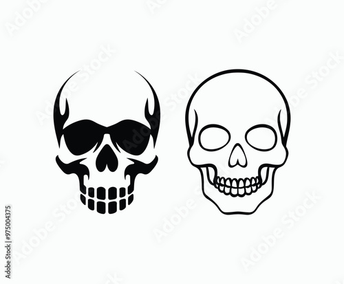 Skull EPS vector graphics art silhouette illustration template