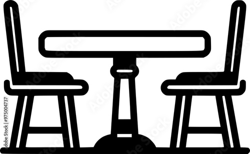 dinning table line icon, outline vector sign, linear pictogram sign, symbol, vector, art
