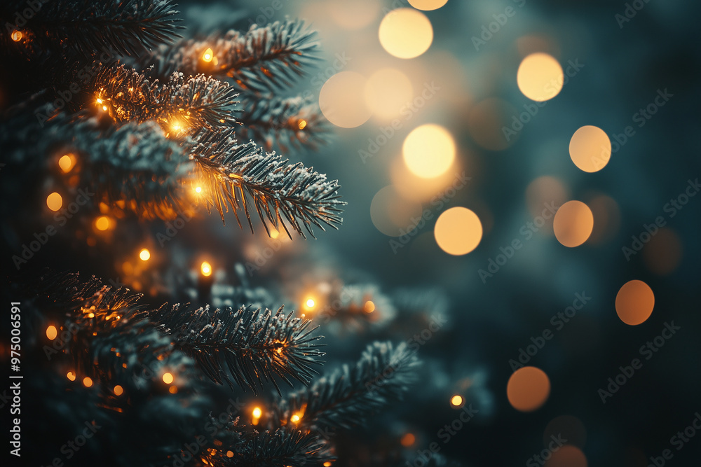 Blurred Christmas tree background with glowing bokeh lights, soft warm light Blurred Christmas tree background with glowing bokeh lights, soft warm light