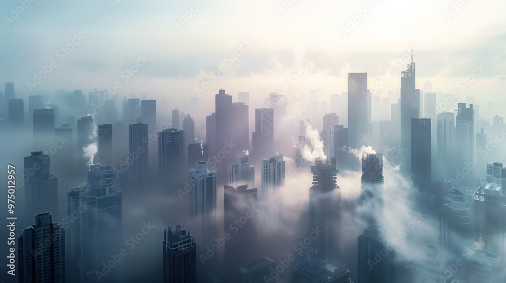 City Skyline and the Air Pollution City Skyline and the Air Pollution