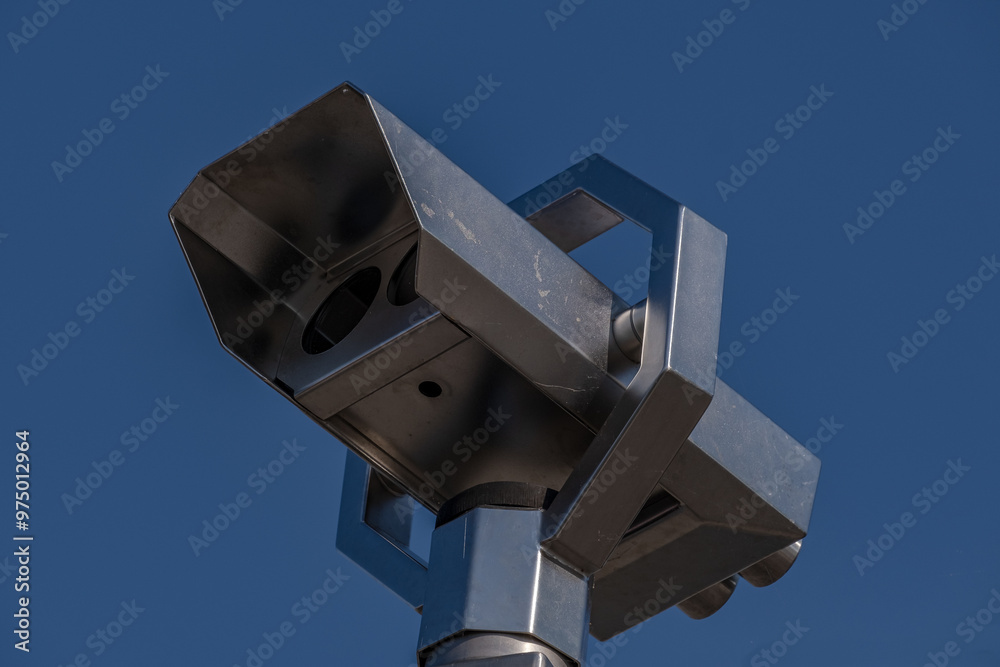 close-up of binoculars at a viewpoint close-up of binoculars at a viewpoint