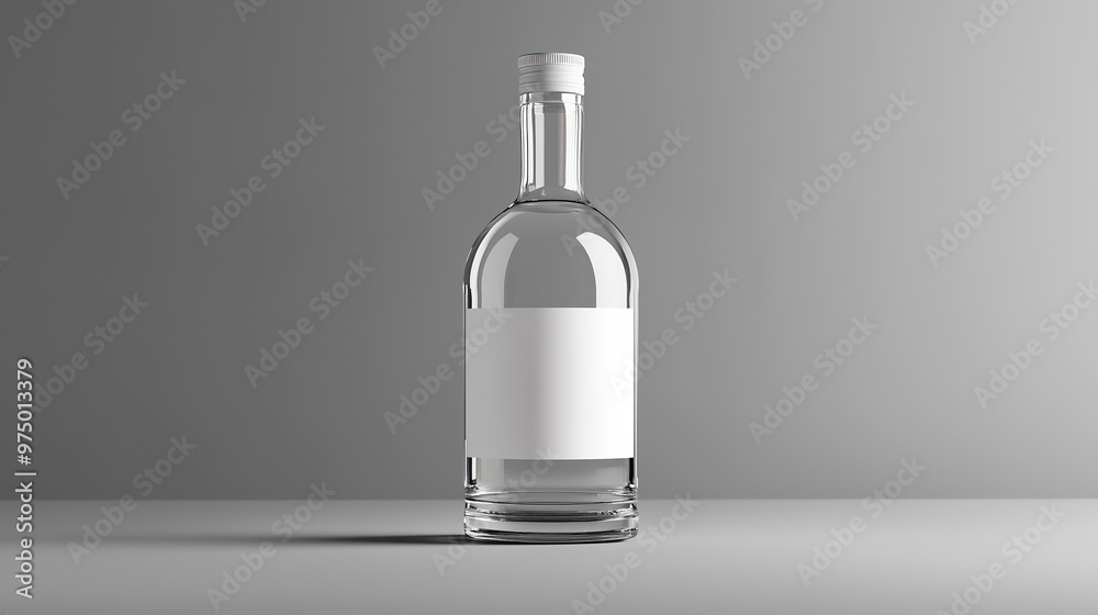 custom made wallpaper toronto digitalglass bottle of vodka with blank label mockup isolated on grey background for product advertising