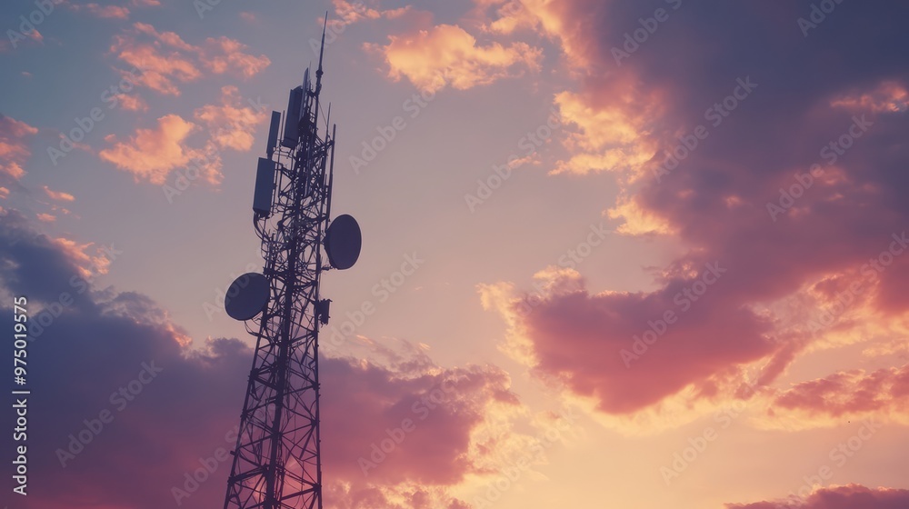 Telecommunication Antenna Tower. AI generated illustration Telecommunication Antenna Tower. AI generated illustration