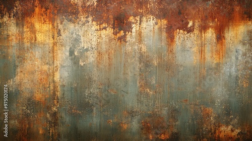 Rusty Zinc Sheet Wall. AI generated illustration