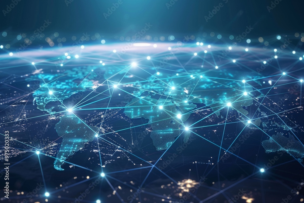 Obraz premium Global Connectivity and Digital Network