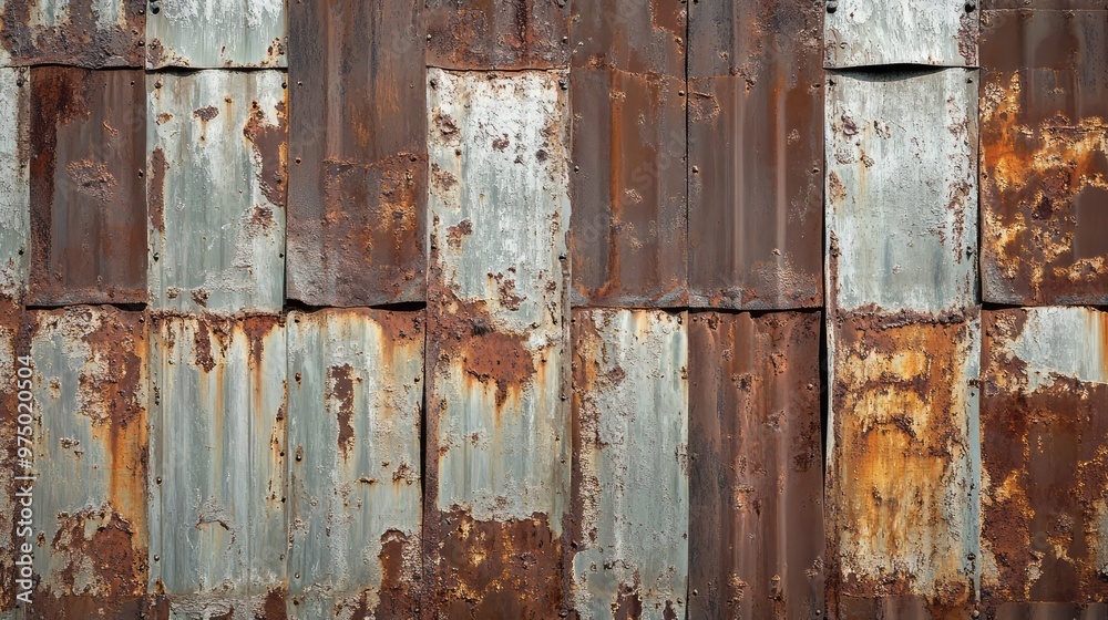 Rusty Zinc Sheet Wall. AI generated illustration Rusty Zinc Sheet Wall. AI generated illustration