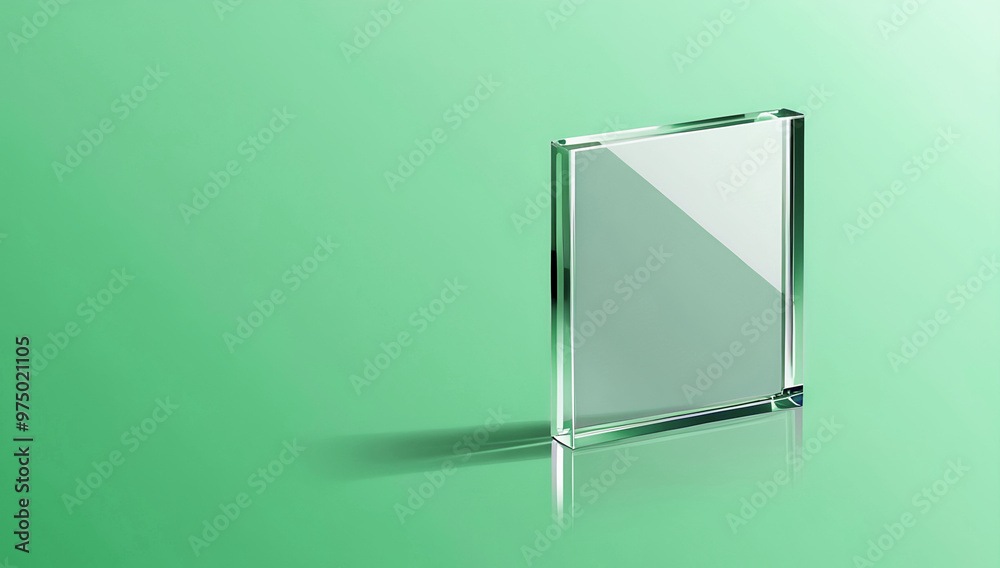 elegant aesthetic design, template with copy space area, glass isolated on clean background, blank advertising display