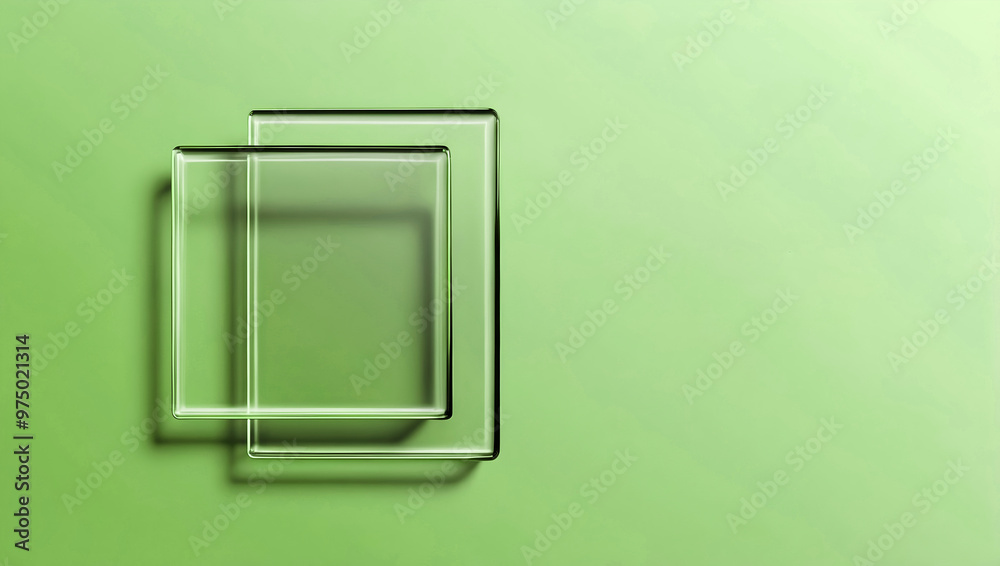 elegant aesthetic design, template with copy space area, glass isolated on clean background, blank advertising display