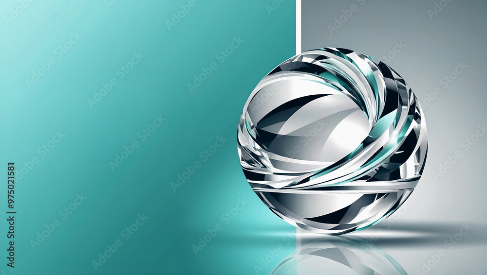 elegant aesthetic design, template with copy space area, glass isolated on clean background, blank advertising display