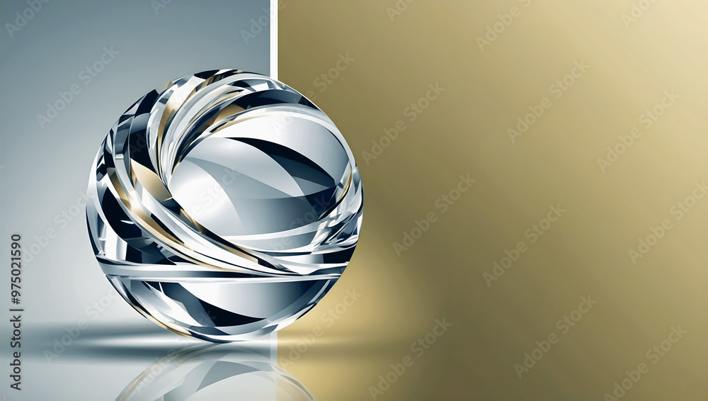 elegant aesthetic design, template with copy space area, glass isolated on clean background, blank advertising display