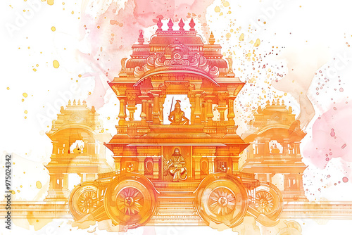 illustration of religious background of Shri Ram Janmbhoomi Teerth Kshetra Ram Mandir Temple in Ayodhya birth place Lord Rama photo