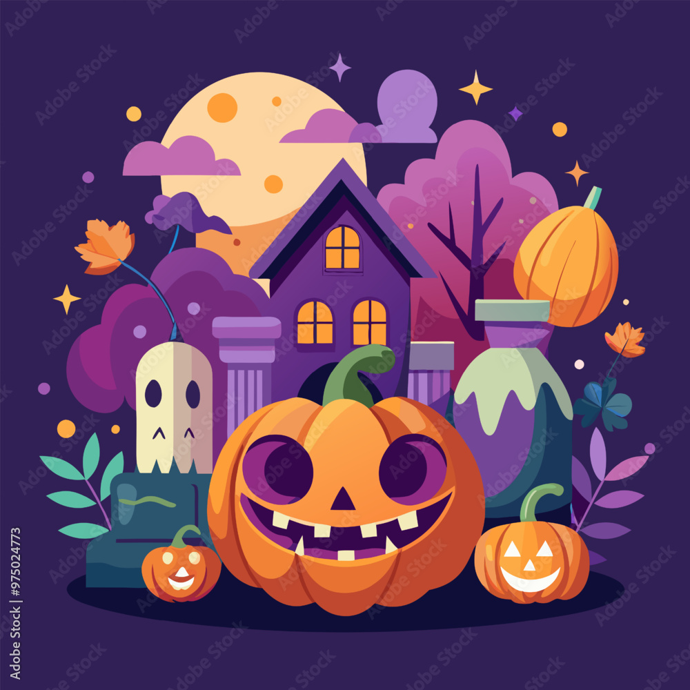 Fototapeta premium Vector design illustration for Halloween